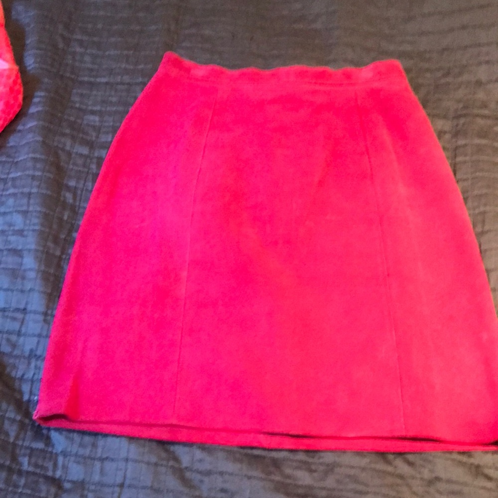 Hot pink suede skirt